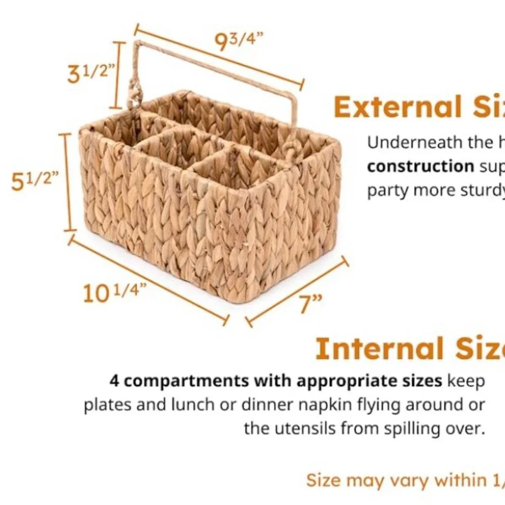 Natural Woven Wicker Kitchen Cooking Utensils / Office / Craft Supplies Holder